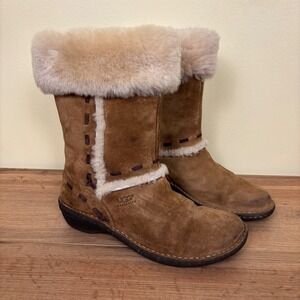UGG Elijo Suede Boots Chestnut Tan Brown Women Size 8 Casual Outdoor Snow Winter